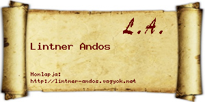 Lintner Andos névjegykártya